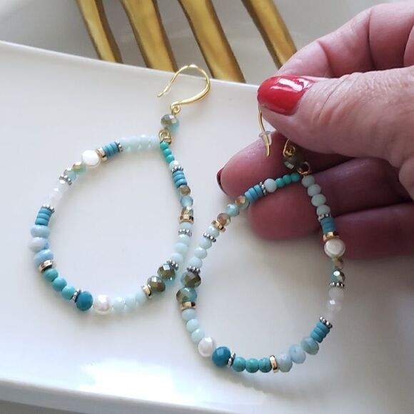 New! FP Avril Stone Dangle Earrings - Picture 6 of 16